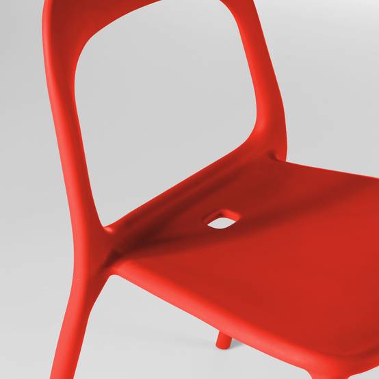 Oviala - Chaise en plastique de jardin rouge Milan - Oviala - Imagen 6
