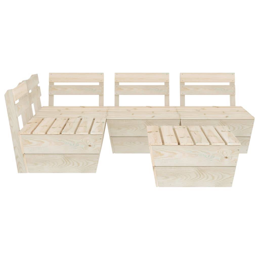 Helloshop26 - Salon de jardin meuble d'extérieur ensemble de mobilier palette 5 pièces bois d'épicéa imprégné - Imagen 2