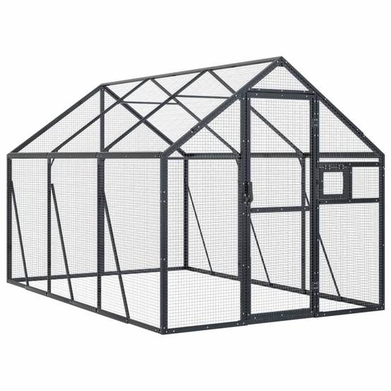 Cage Oiseaux Aluminium Longue Résistante Anthracite 179x300cm - ComfortXL Outdoor Living - Image 2