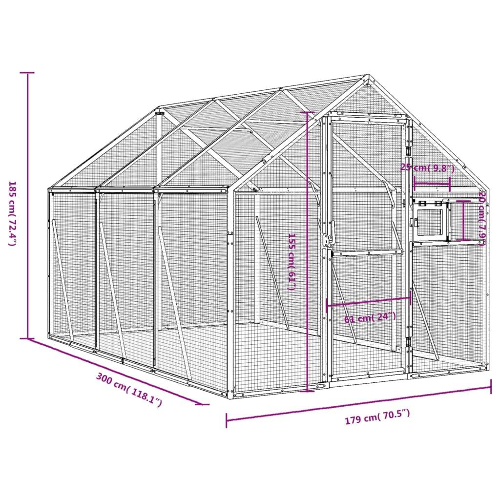 Cage Oiseaux Aluminium Longue Résistante Anthracite 179x300cm - ComfortXL Outdoor Living - Image 7