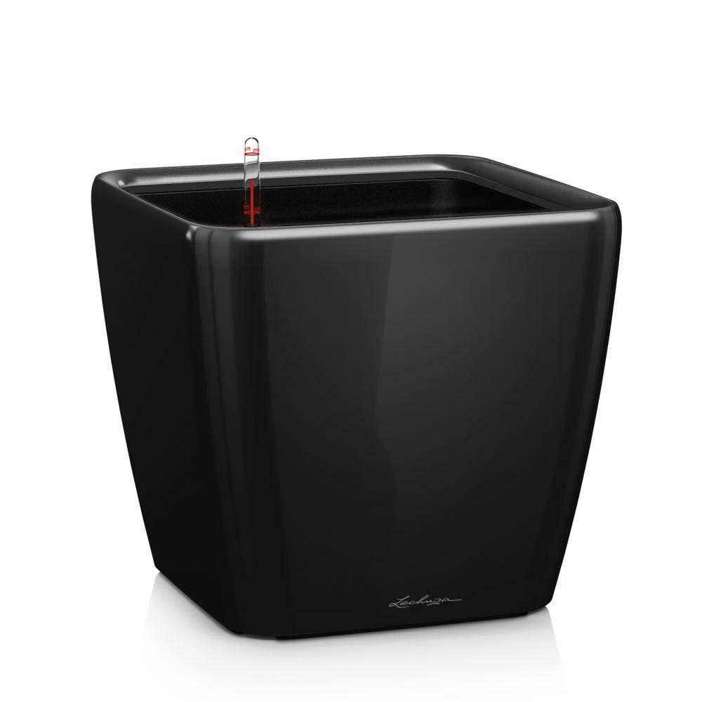 Lechuza - Pot Quadro Premium LS 21 - kit complet, noir brillant 21 cm Lechuza - Imagen 1