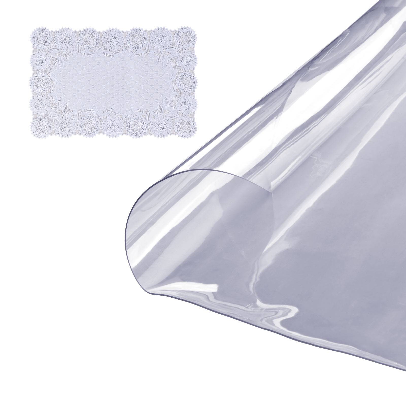 VEVOR Nappe Ronde Transparente Film de Table en PVC 123 cm Protection de Table - Image 1