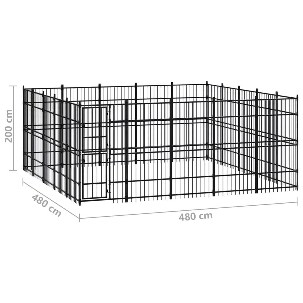 Vidaxl - Chenil d'extérieur pour chiens Acier 23,04 m² vidaXL 3097989 - Imagen 8