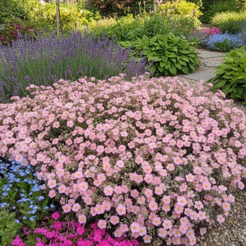 Hélianthème Lawrenson's Pink à fleurs Rose/ - feuillage Caduc - Lot de 5 godets
