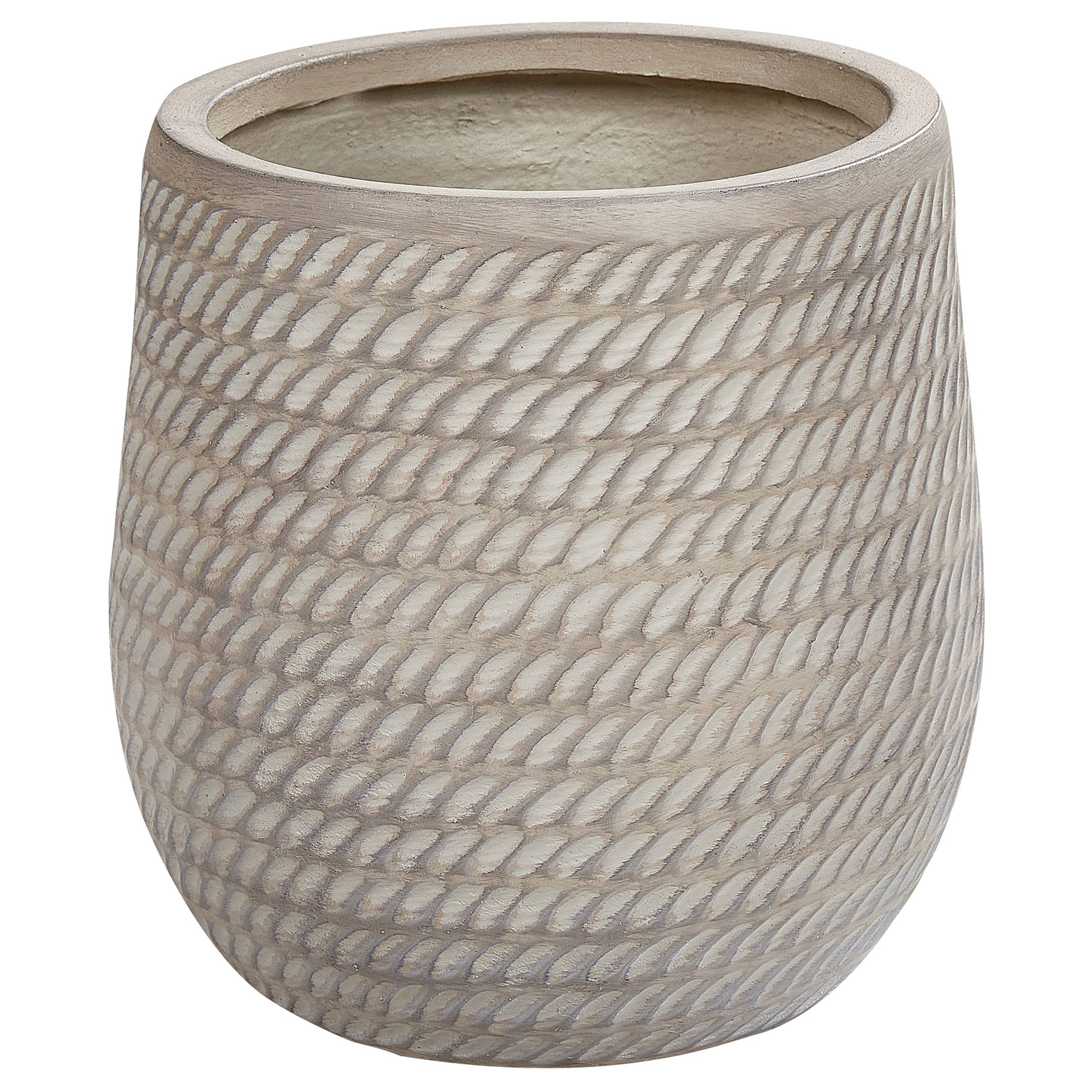 Beliani - Cache-pot d'extérieur Fibre d'argile Taupe LIVADIA - Beliani - Imagen 2