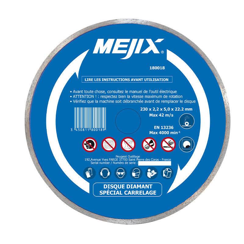 Disque diamant - MEJIX - 180018 - 230 mm BR 25.4/22.2 mm Mejix
