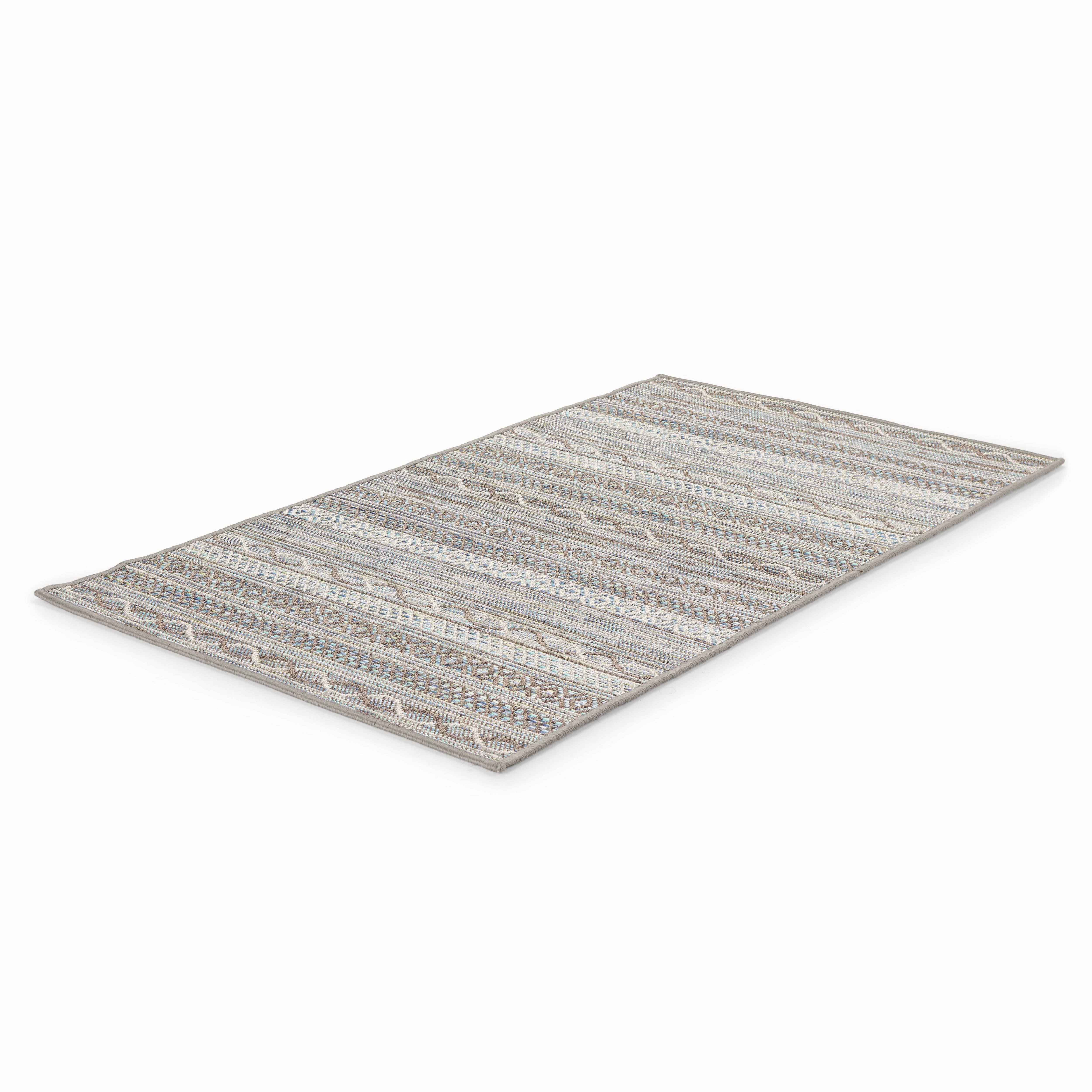 Oviala - Tapis rectangulaire en polypropylène 80x150 cm gris Urda - Oviala - Imagen 3