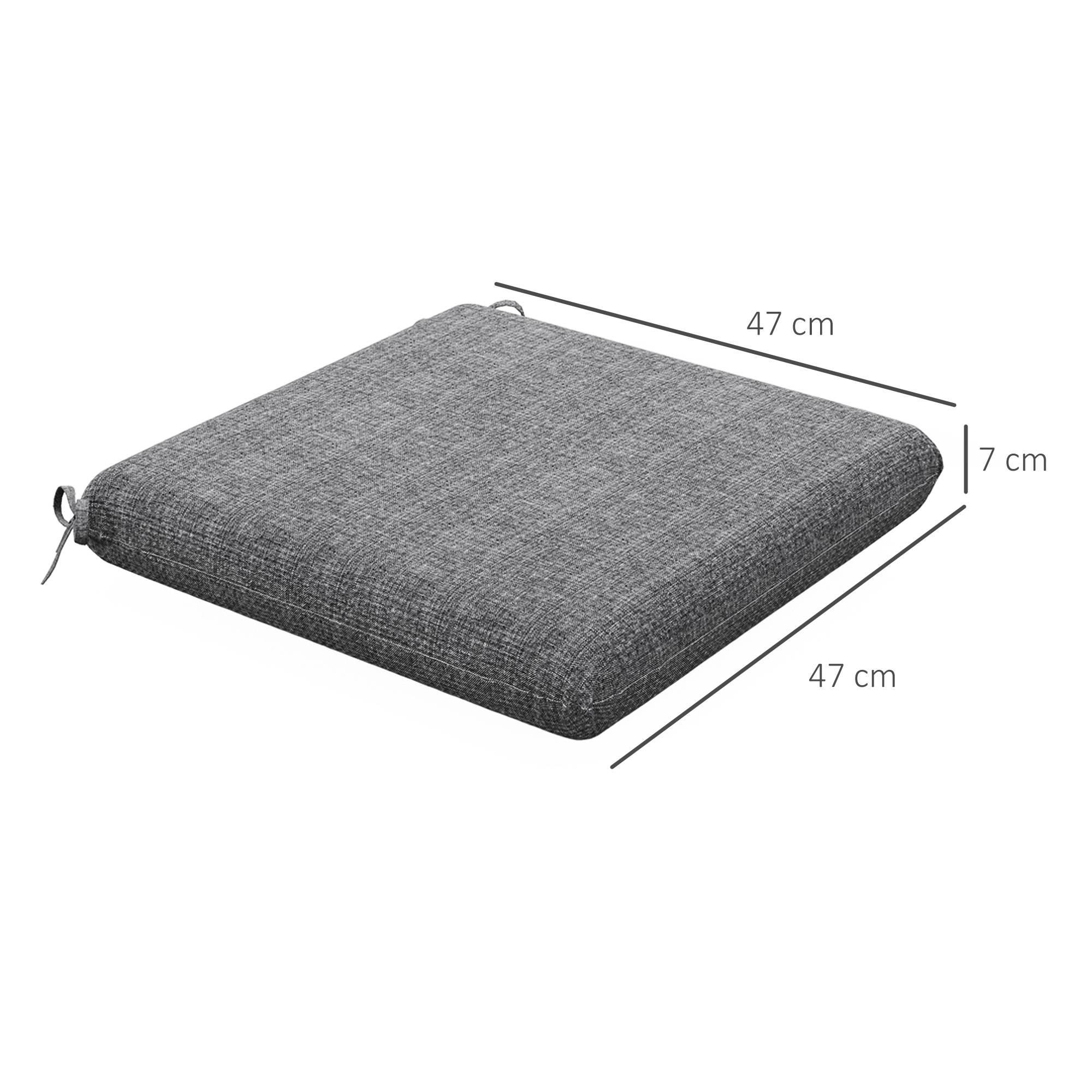 Lot de 4 galettes de chaise jardin tissu fil teint assise confortable 47x47 cm gris - ComfortXL Outdoor Living - Image 5