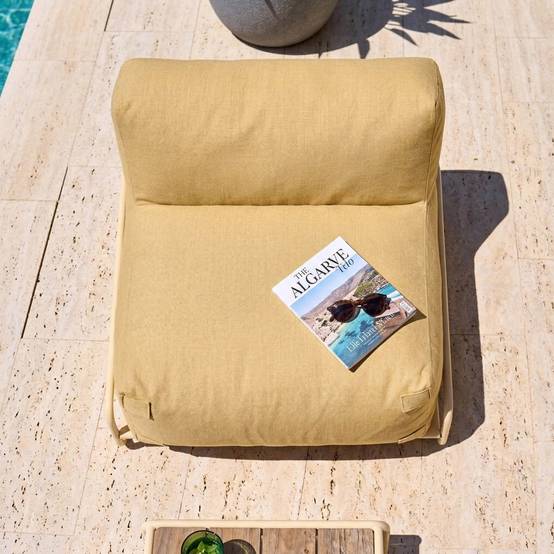Oviala - Chauffeuse pour salon de jardin modulable avec structure jaune clair Mixi - Oviala - Image 4