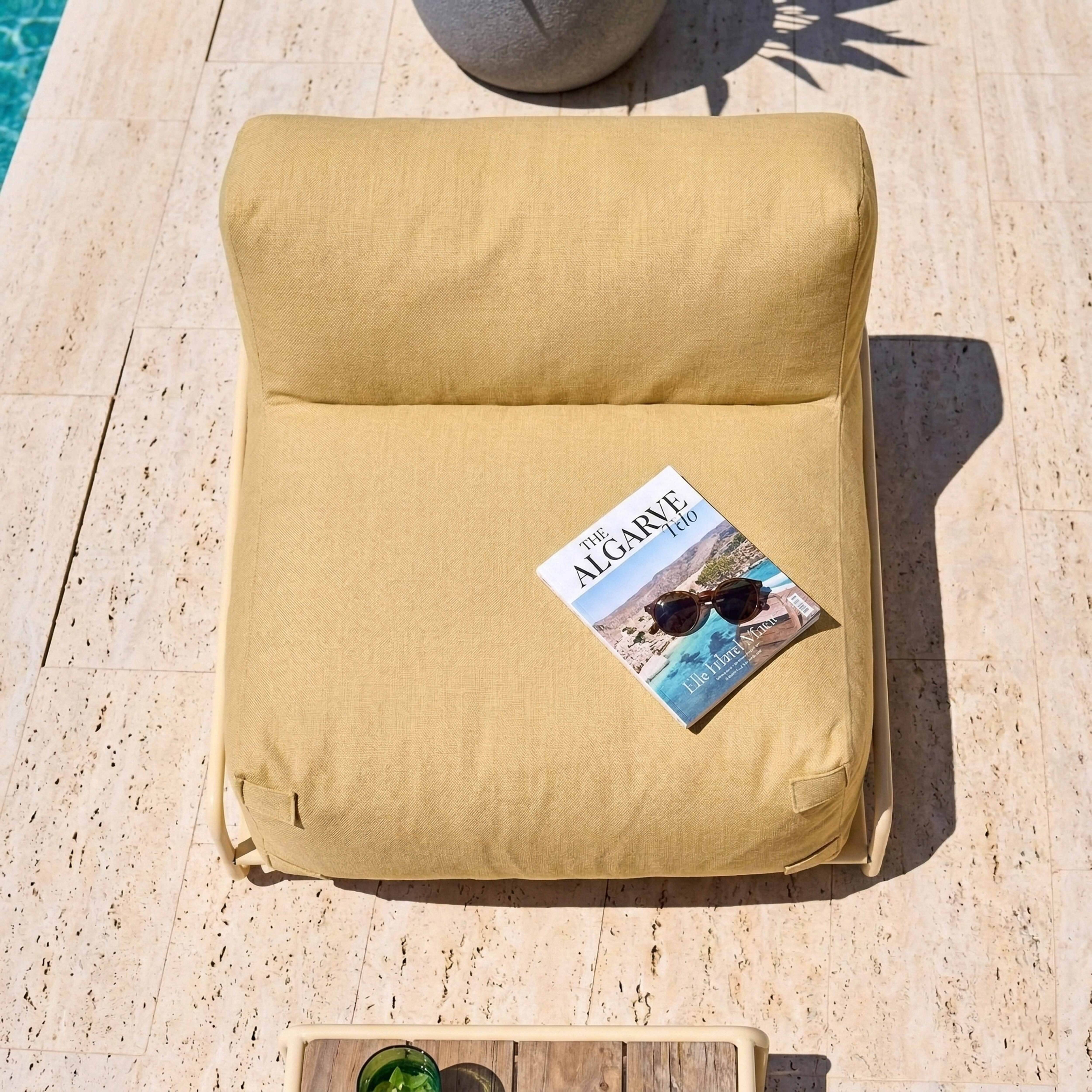 Oviala - Chauffeuse pour salon de jardin modulable avec structure jaune clair  Mixi - Oviala - Image 4