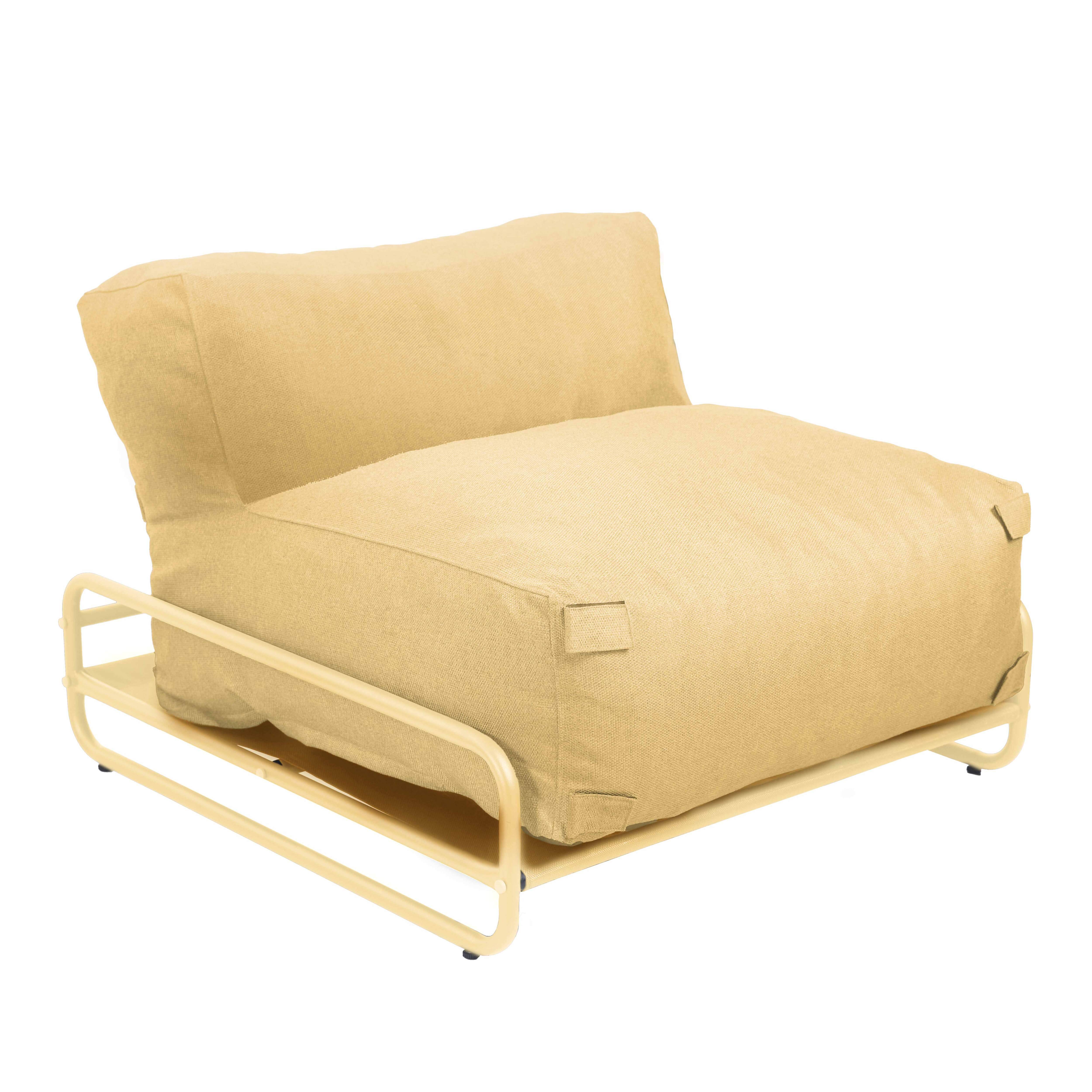 Oviala - Chauffeuse pour salon de jardin modulable avec structure jaune clair  Mixi - Oviala - Image 2