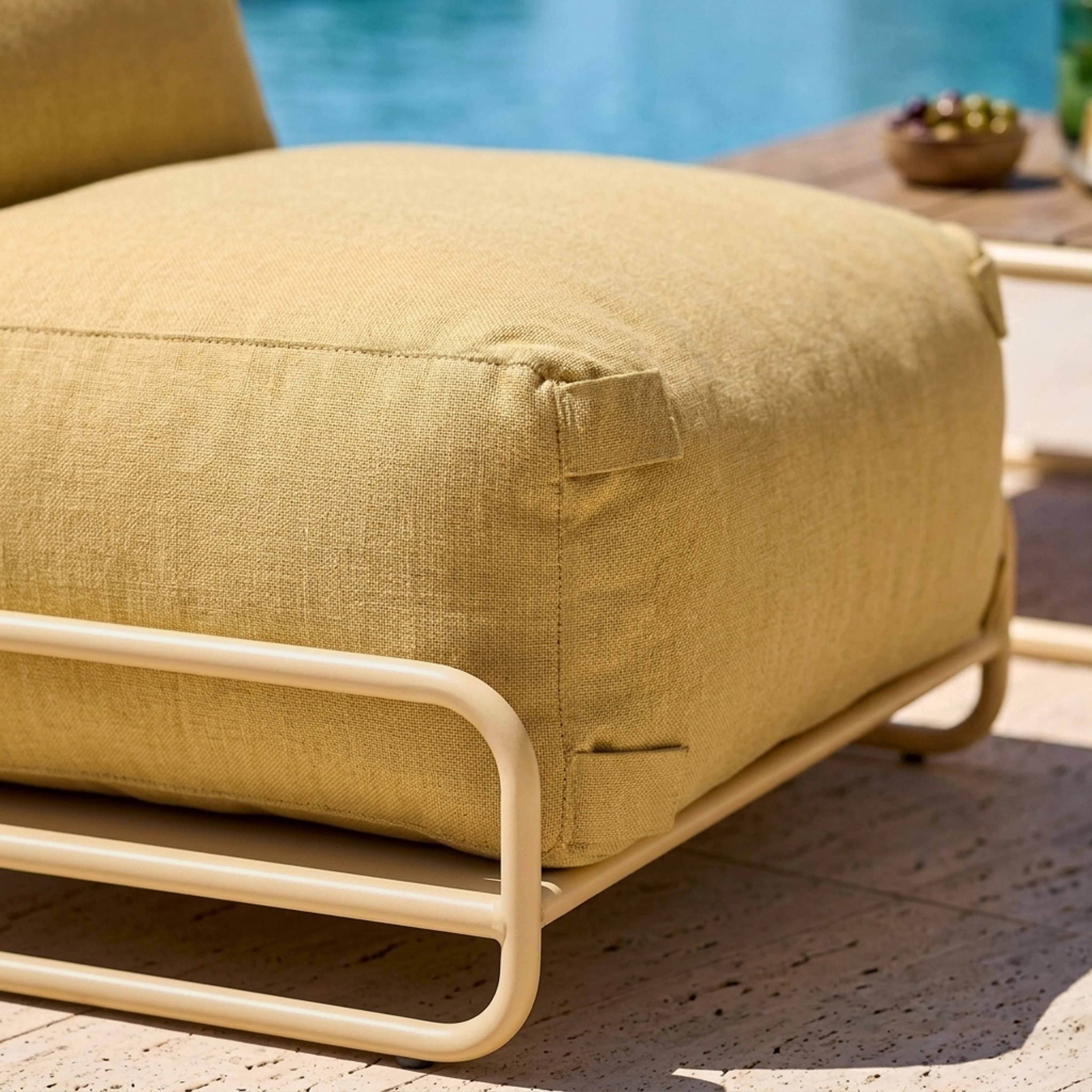 Oviala - Chauffeuse pour salon de jardin modulable avec structure jaune clair  Mixi - Oviala - Image 3