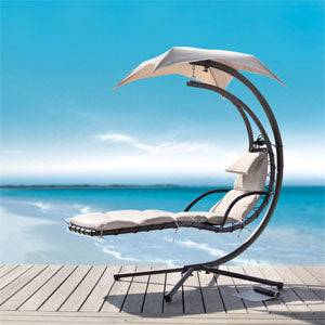Fauteuil Suspendu Balançoire Suspendue Beige L.210 x l.70 x H.49 cm  SoBuy - Imagen 2