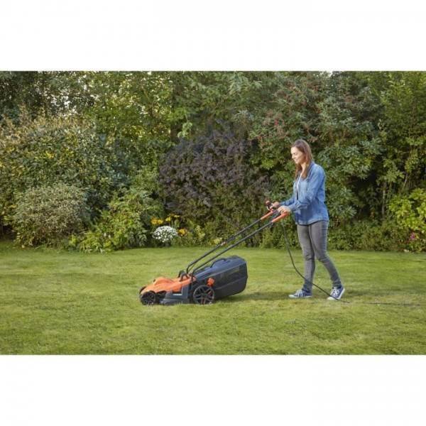Tondeuse a Gazon BLACK+DECKER Filaire 1400W Poignée BIKE BEMW461BH-QS 34 cm - 6 Hauteurs Réglables - Idéale pour 300 a 400m² - Image 3