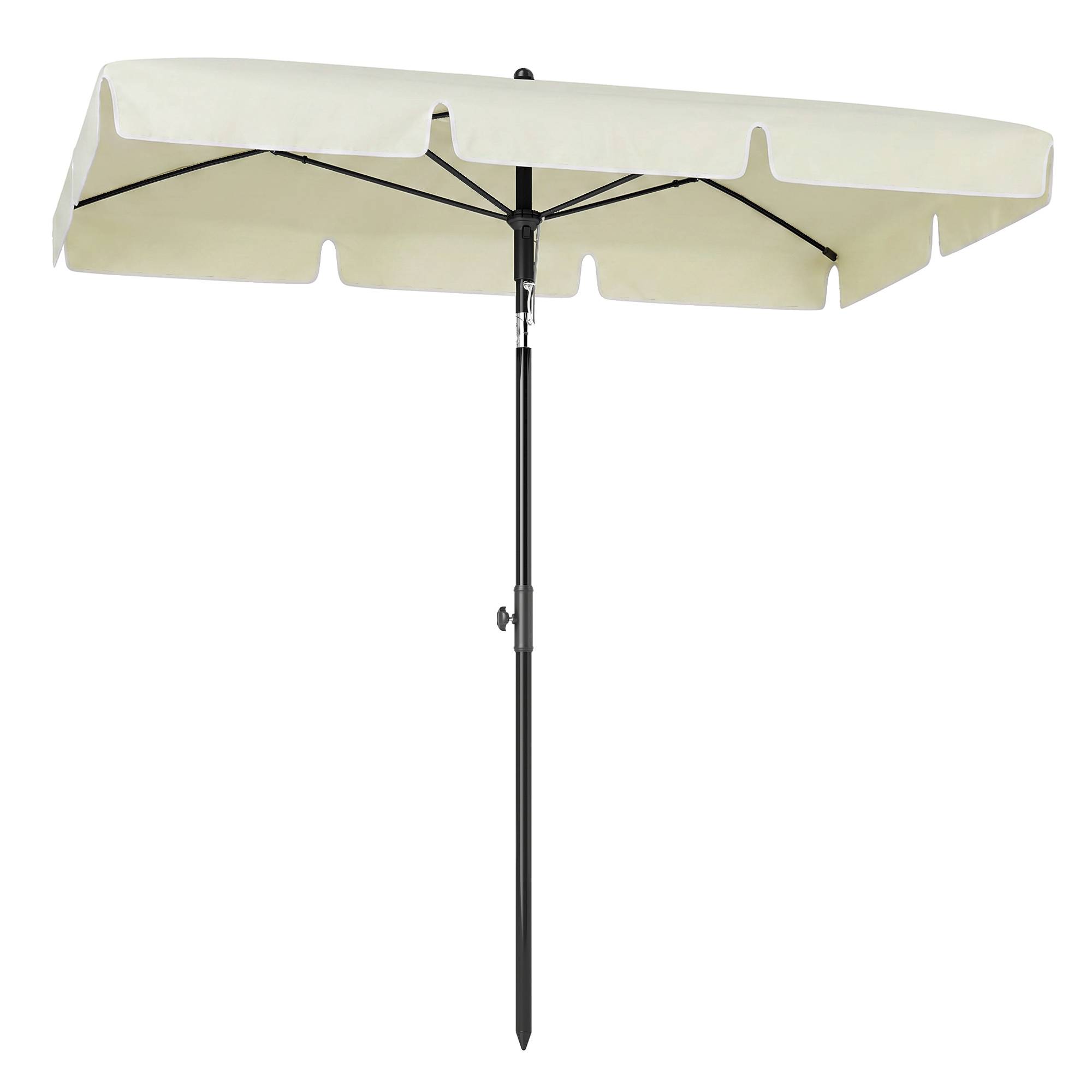 Parasol de terrasse rectangulaire en aluminium beige, 2 x 1,3 x 2,5 m, avec fonction d'inclinaison - Image 2