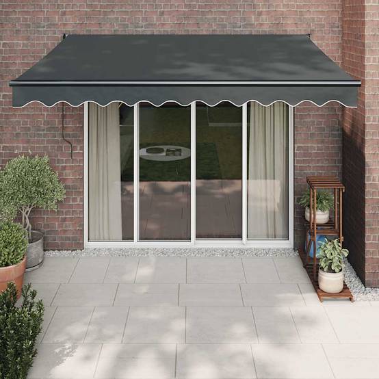 Auvent rétractable mural aluminium patio ombre rafraîchissante anthracite 3,5x2,5 m - ComfortXL Outdoor Living - Image 1