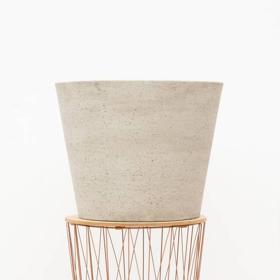 Pot de fleurs beige délavé - taille L - D.58cm x H.50cm - Image 1