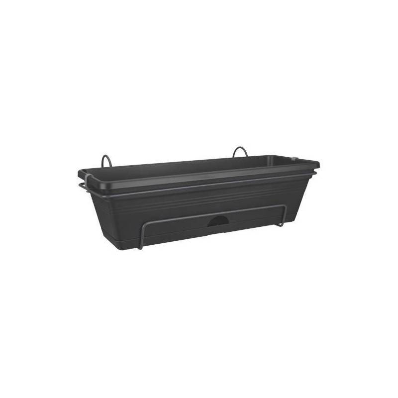 Elho - Elho Balconniere Green Basics Allin1 50 - Exterieur + Balcon - L 25,7 X W 47,3 X H 16,7 Cm - Vivre Noir - Imagen 1