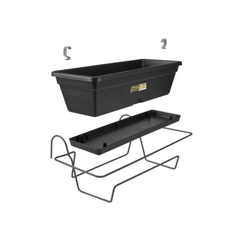Elho - Elho Balconniere Green Basics Allin1 50 - Exterieur + Balcon - L 25,7 X W 47,3 X H 16,7 Cm - Vivre Noir - Imagen 5