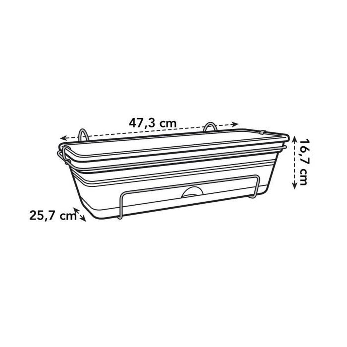 Elho - Elho Balconniere Green Basics Allin1 50 - Exterieur + Balcon - L 25,7 X W 47,3 X H 16,7 Cm - Vivre Noir - Imagen 7