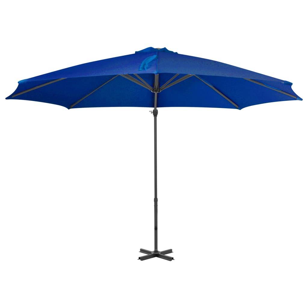 Helloshop26 - Parasol déporté avec mât en aluminium 300 cm bleu - Imagen 2
