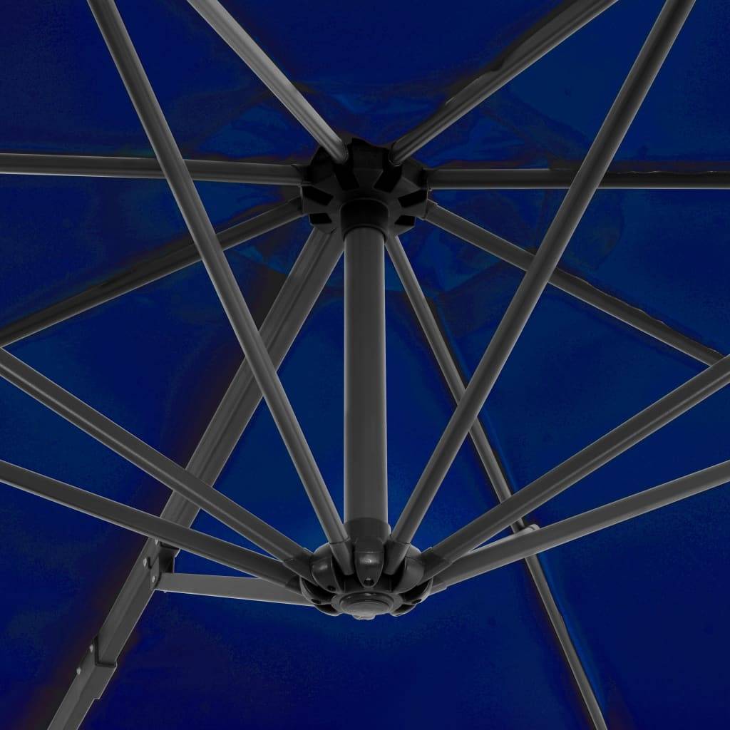 Helloshop26 - Parasol déporté avec mât en aluminium 300 cm bleu - Imagen 5