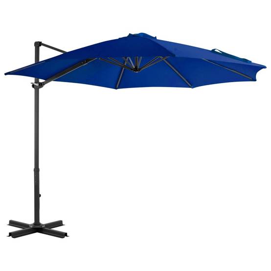 Helloshop26 - Parasol déporté avec mât en aluminium 300 cm bleu - Imagen 1