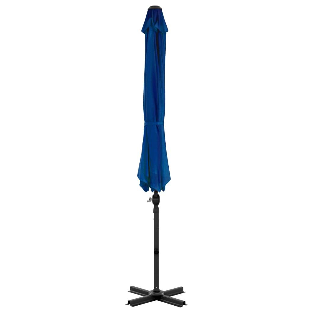 Helloshop26 - Parasol déporté avec mât en aluminium 300 cm bleu - Imagen 3