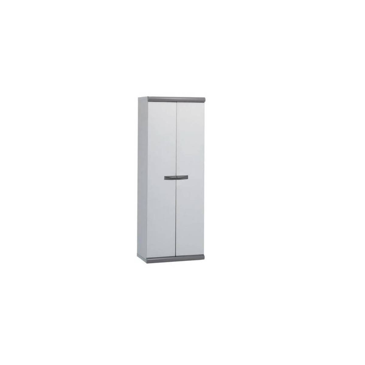 Armoire en résine 2 portes 3 étagères ajustables PVC résistant UV gel L63 x P39 x H168 cm BRIXO - Imagen 2