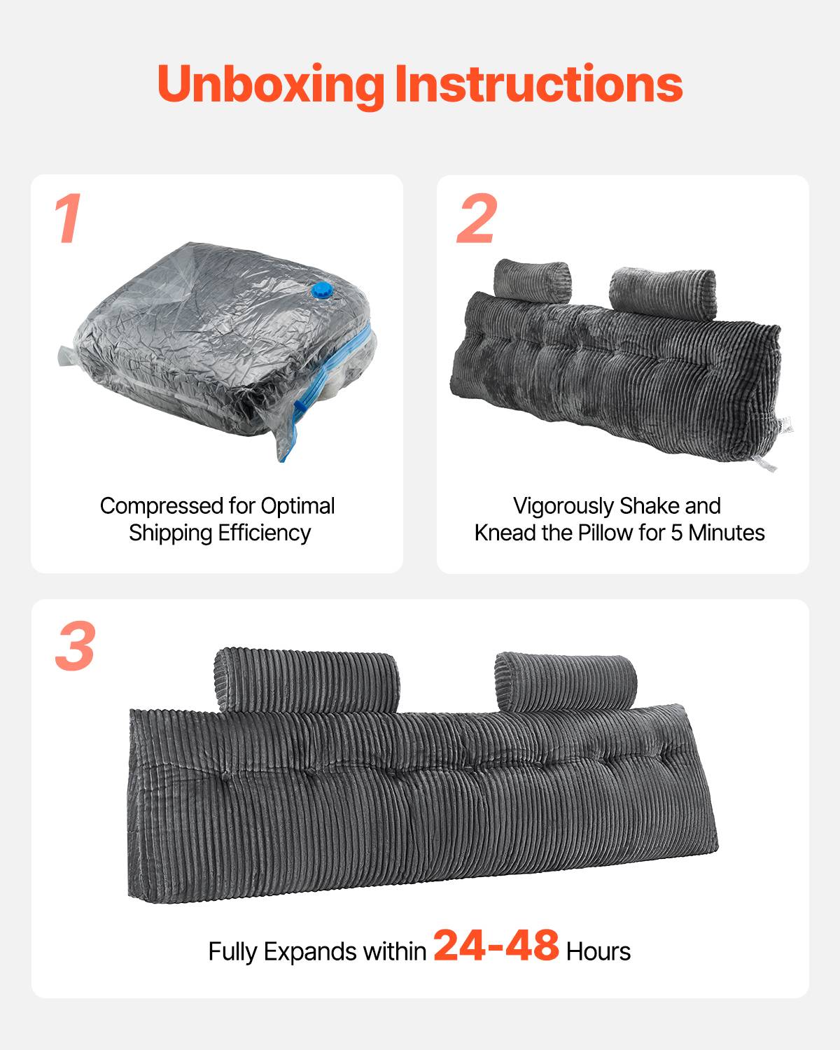 VEVOR Coussin de lecture de tête de lit King Size avec 2 poches et appuie-têtes - Image 2