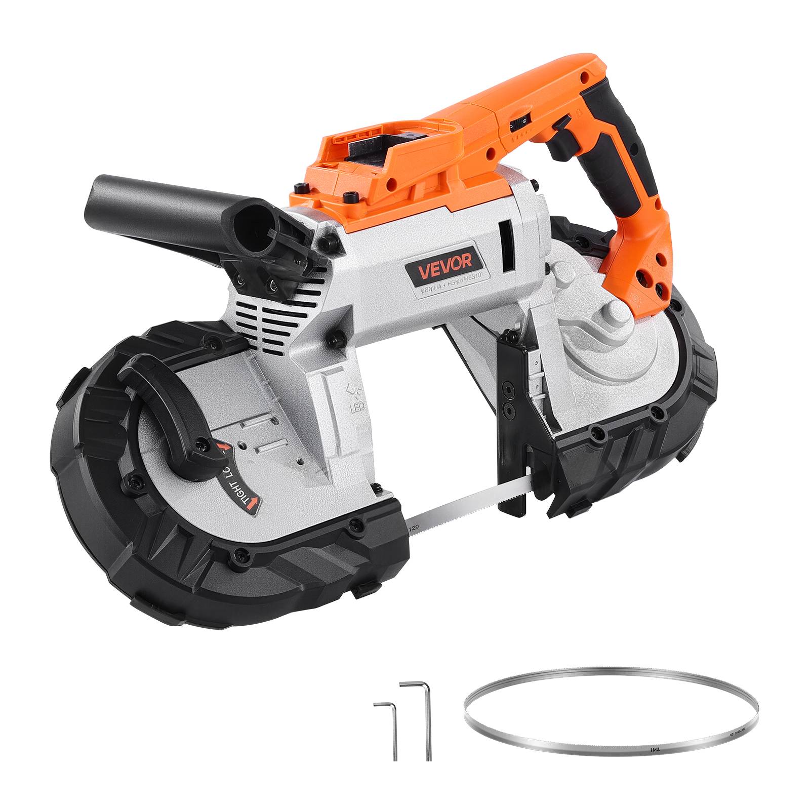 VEVOR Scie ruban portative 20V, coupe 12.7cm, sans balais, vitesse variable, métal bois. - Image 9