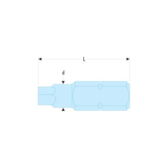 Embout de vissage pour vis 6 pans creux métrique FACOM - standard série 1 - lg 25mm Ø 5- EH.105 - Image 2