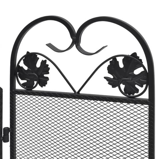 ComfortXL - Pare-feu cheminée 3 volets en fer forgé Protection anti-escarbilles Motif volutes Noir - ComfortXL Outdoor Living - Image 5