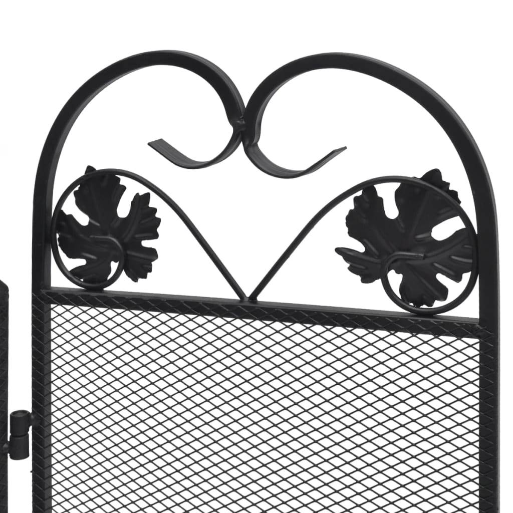 ComfortXL - Pare-feu cheminée 3 volets en fer forgé Protection anti-escarbilles Motif volutes Noir - ComfortXL Outdoor Living - Image 5