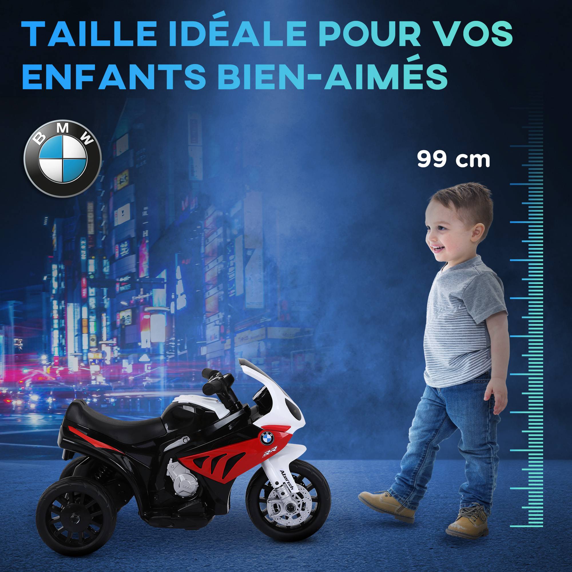Moto Électrique Enfant BMW S1000 RR Sous Licence, 3 Roues, 6V, Lumières et Sons, 2,5 km/h - Image 9