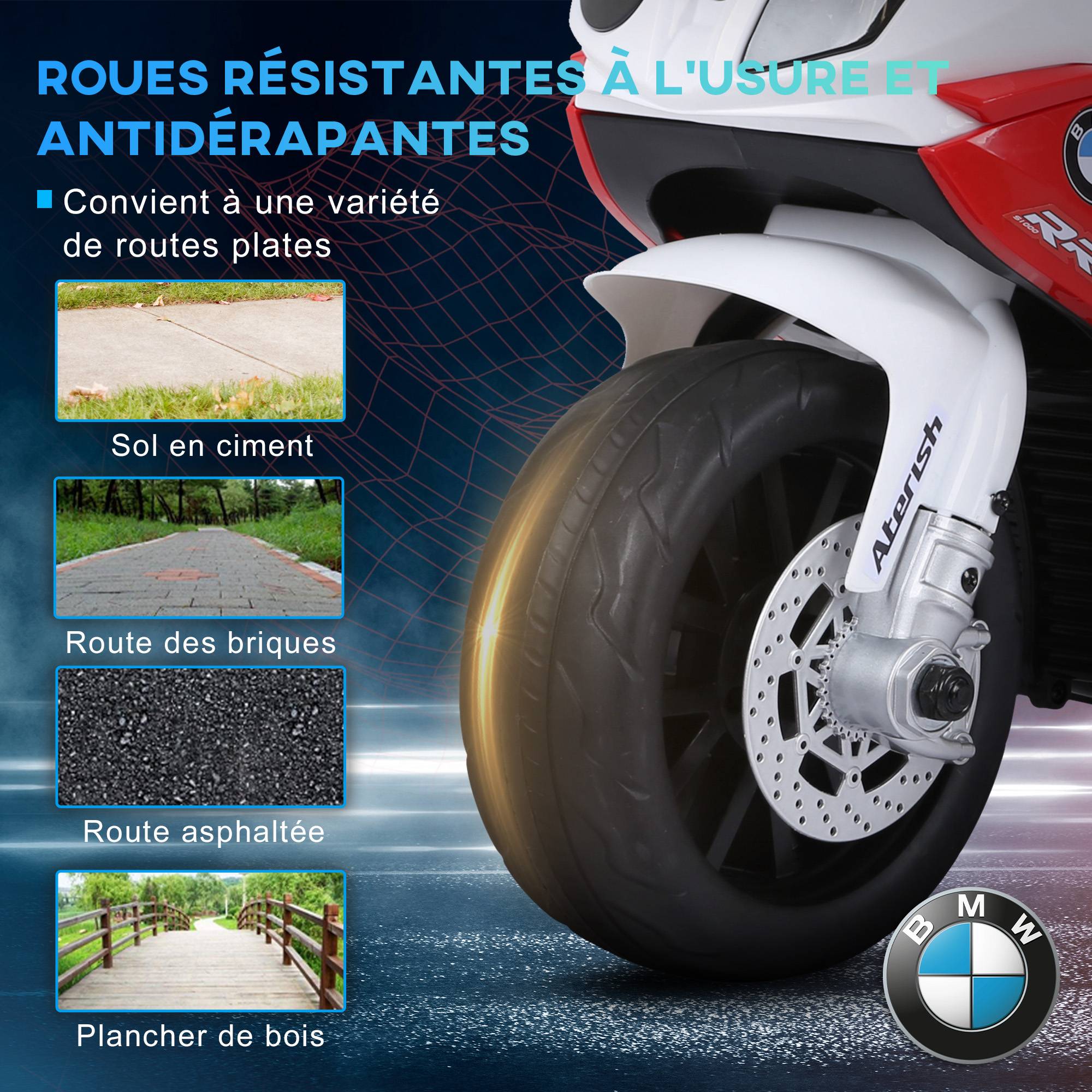 Moto Électrique Enfant BMW S1000 RR Sous Licence, 3 Roues, 6V, Lumières et Sons, 2,5 km/h - Image 8