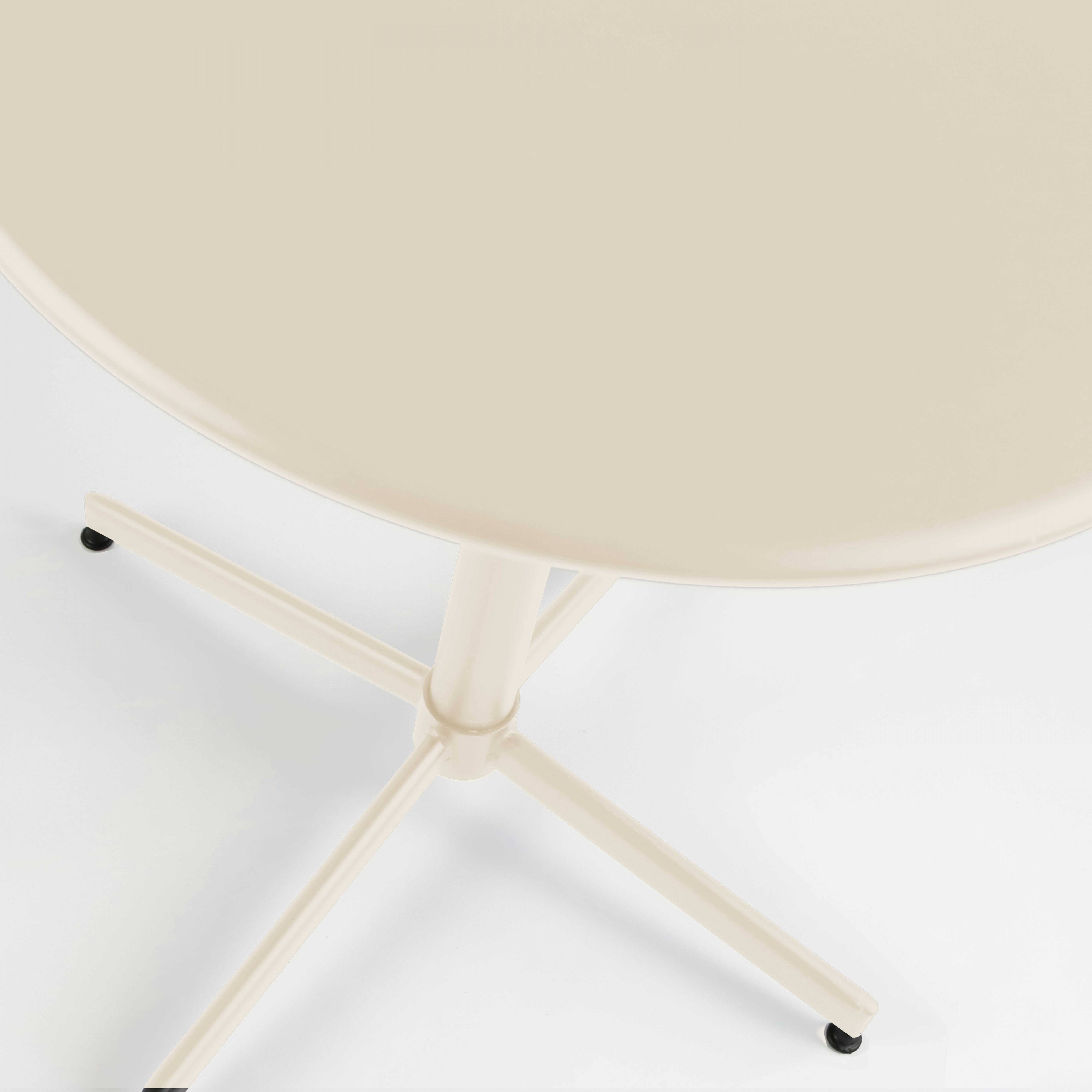 Oviala - Table de jardin ronde bistro inclinable en acier ivoire 70cm Palavas - Oviala - Imagen 6