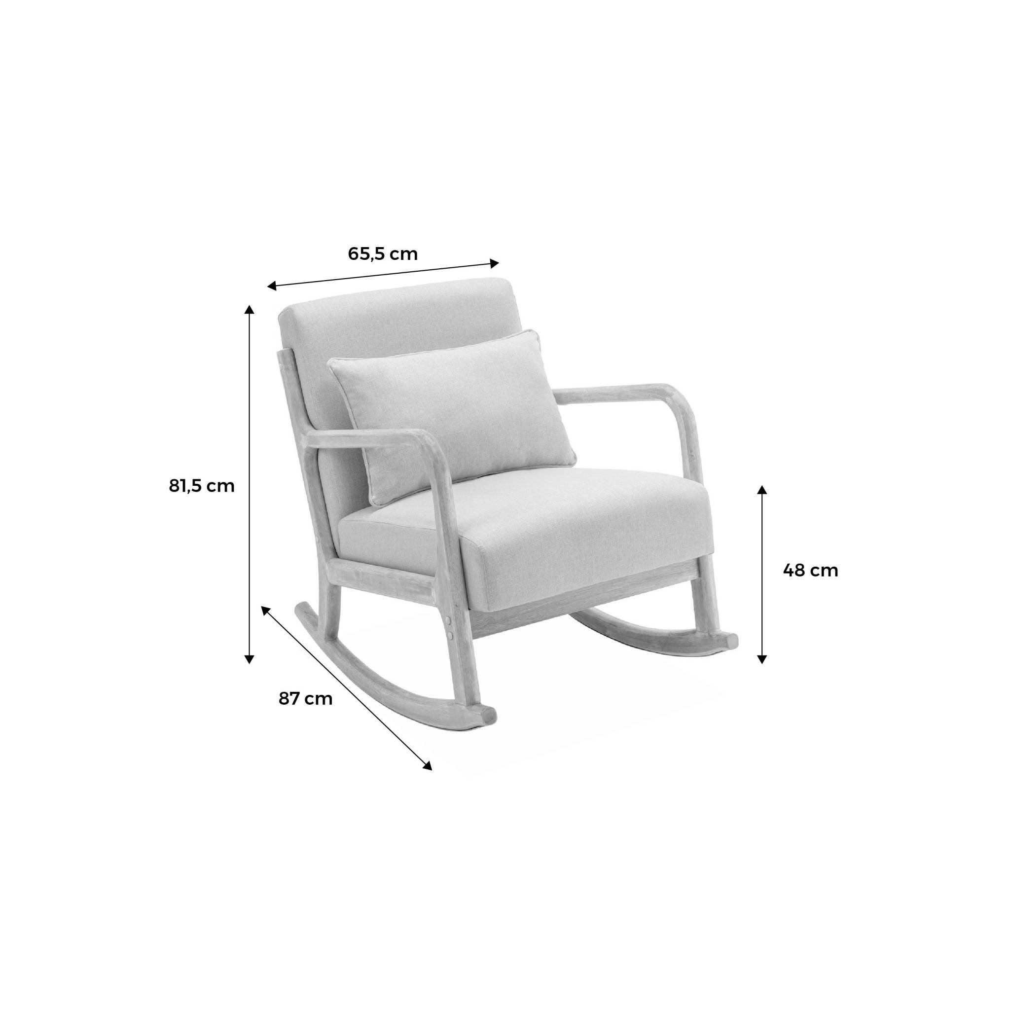 sweeek - Fauteuil à bascule design en bois et tissu. 1 place. rocking chair scandinave. gris foncé | sweeek - Image 3