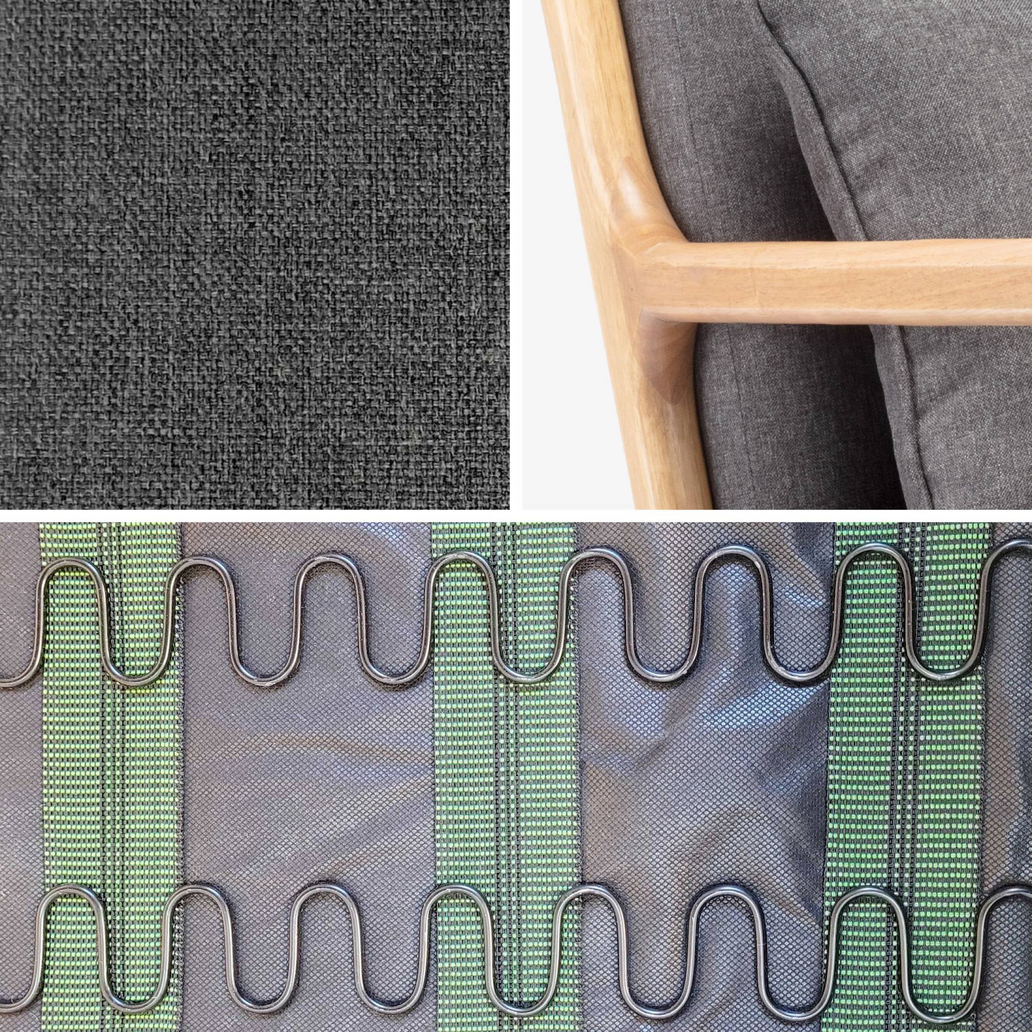 sweeek - Fauteuil à bascule design en bois et tissu. 1 place. rocking chair scandinave. gris foncé | sweeek - Image 4