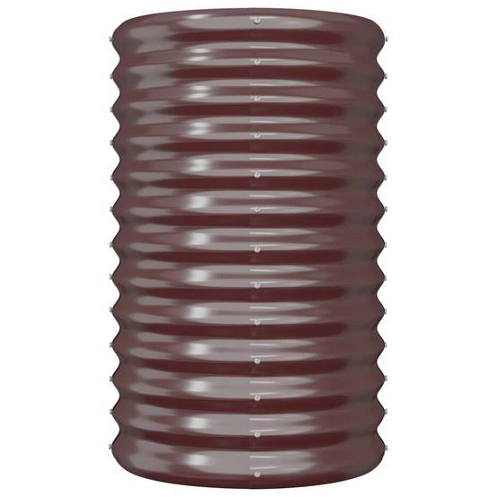 Grand pot de fleur haut en acier galvanisé pour jardin Marron 40x68 cm – ComfortXL Outdoor Living - Image 3