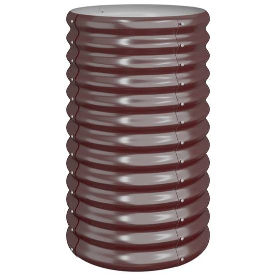 Grand pot de fleur haut en acier galvanisé pour jardin Marron 40x68 cm – ComfortXL Outdoor Living - Image 2