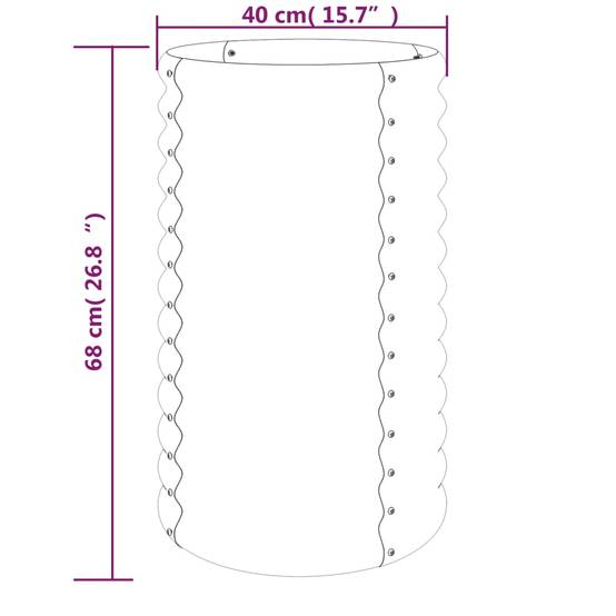 Grand pot de fleur haut en acier galvanisé pour jardin Marron 40x68 cm – ComfortXL Outdoor Living - Image 4