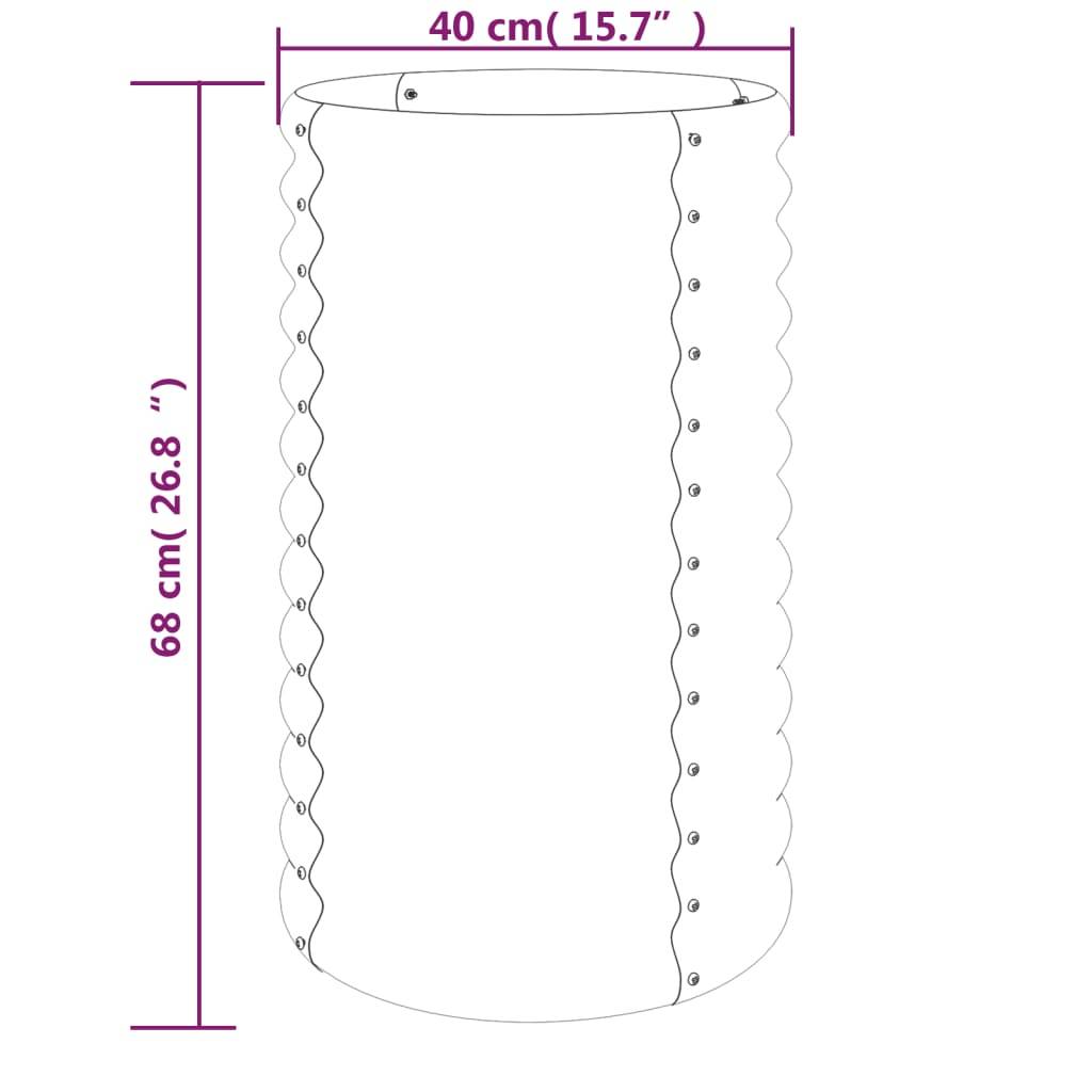 Grand pot de fleur haut en acier galvanisé pour jardin Marron 40x68 cm – ComfortXL Outdoor Living - Image 4