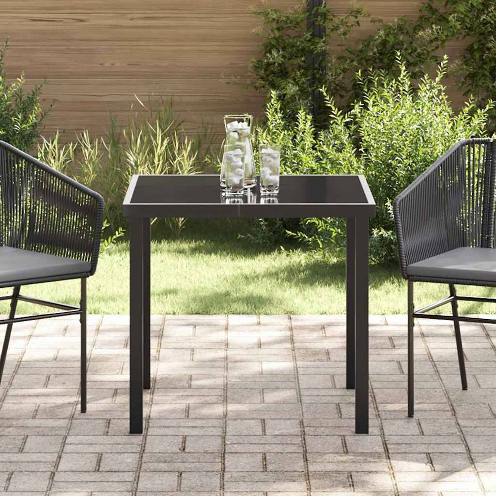 ComfortXL - Table de Jardin Carrée 80x80cm en Métal Noir et Verre Trempé, Table de Repas pour 4 Personnes, Style Moderne – ComfortXL Outdoor Living - Image 4