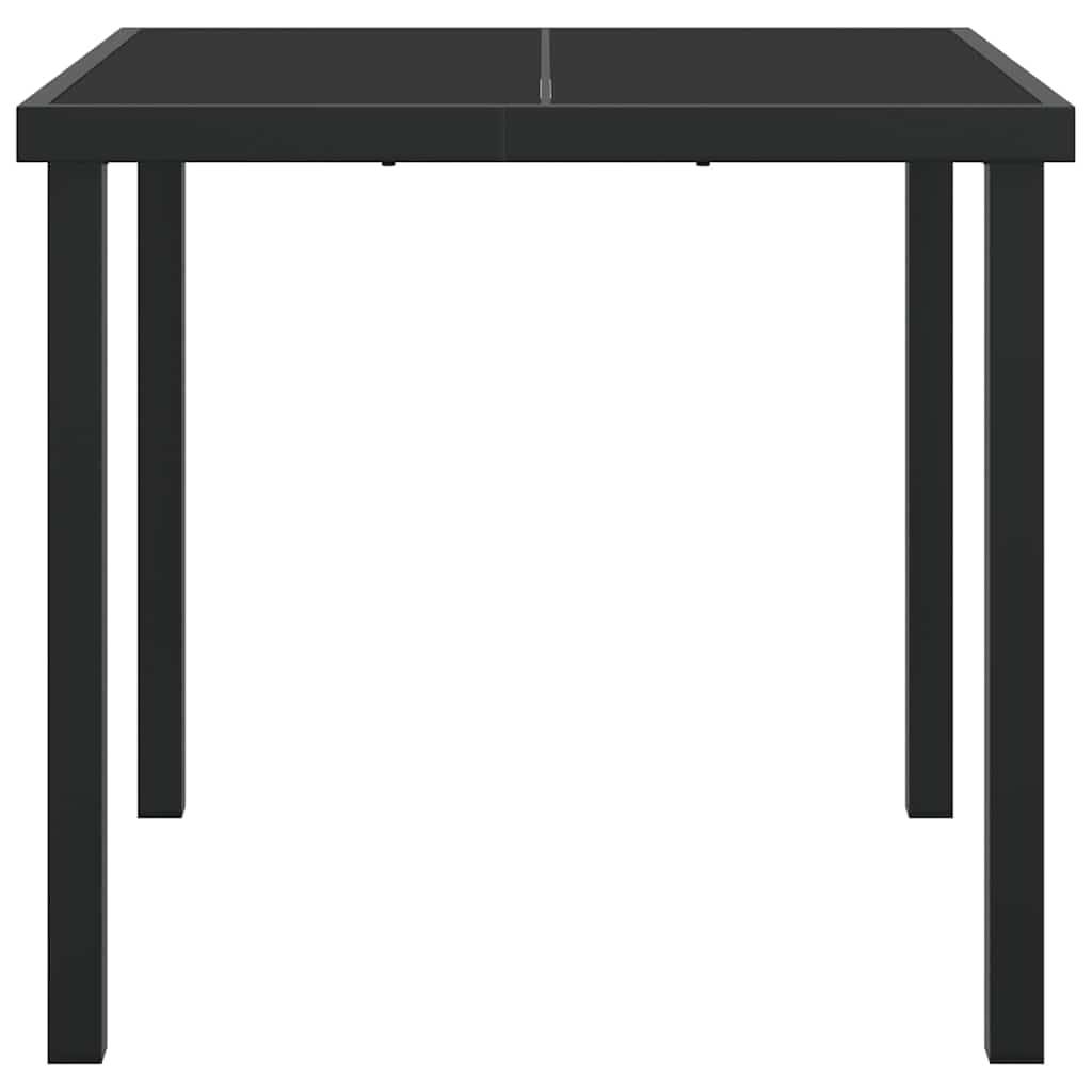 ComfortXL - Table de Jardin Carrée 80x80cm en Métal Noir et Verre Trempé, Table de Repas pour 4 Personnes, Style Moderne – ComfortXL Outdoor Living - Image 5