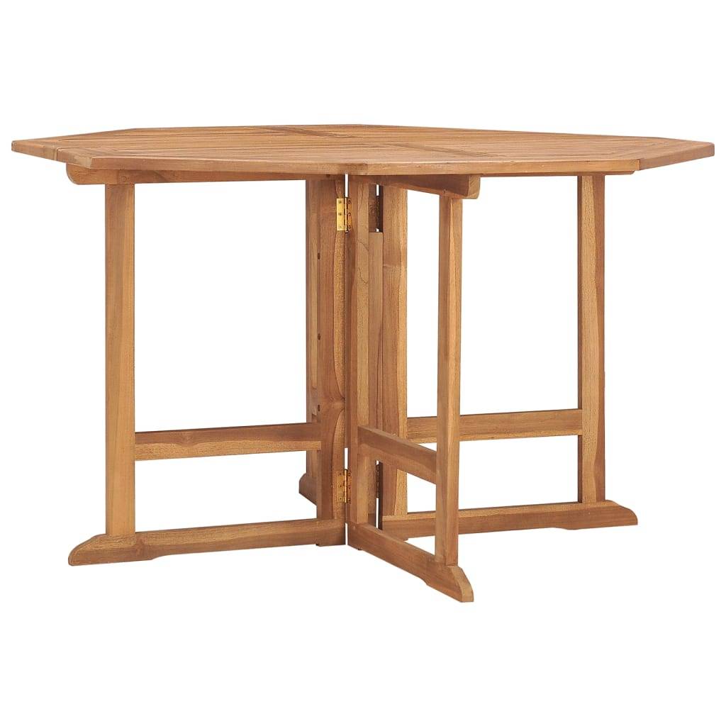 Table à dîner jardin pliable teck massif 110 x 110 x 75 cm - PANGIVO