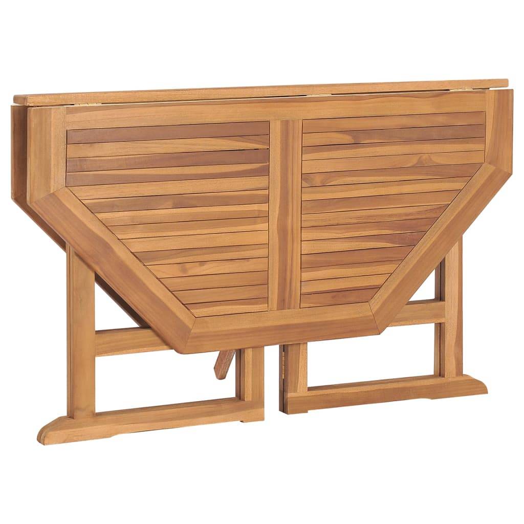 Table à dîner jardin pliable teck massif 110 x 110 x 75 cm - PANGIVO - Image 5
