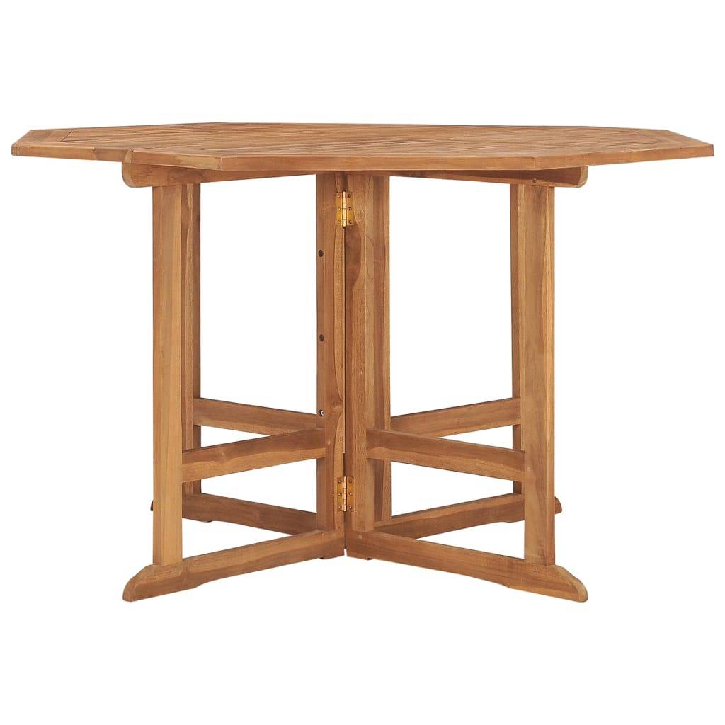 Table à dîner jardin pliable teck massif 110 x 110 x 75 cm - PANGIVO - Image 2