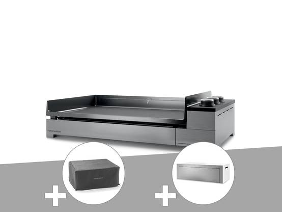 Forge Adour - Plancha gaz Premium 75 inox avec housse et couvercle pour plancha - Forge Adour