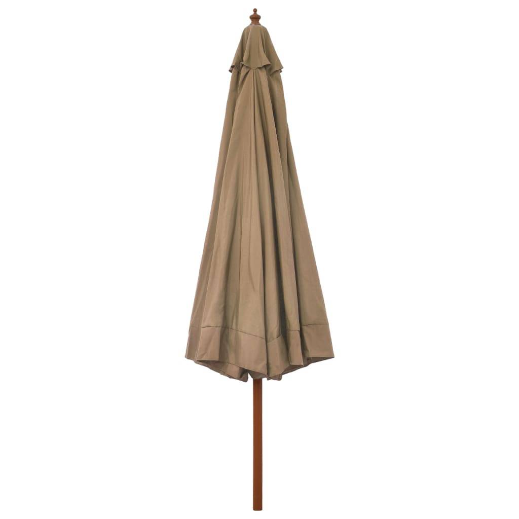 Helloshop26 - Parasol mobilier de jardin avec mât en bois 330 cm taupe - Imagen 3